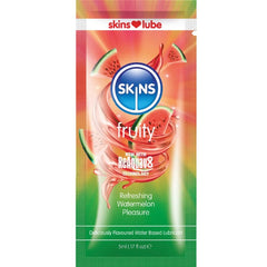SKINS - LUBRIFICANTE À BASE DE ÁGUA COM SABOR DE MELANCIA - DOSE ÚNICA DE 5 M